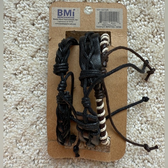 New Men’s set of three Natural Braid black bracelets - Picture 5 of 5